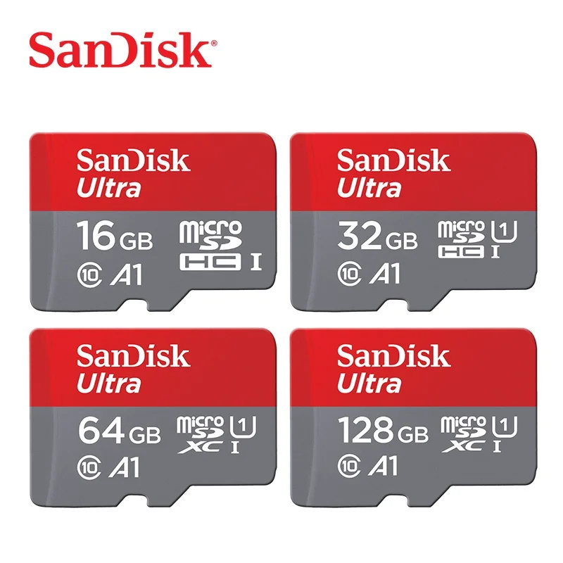 SanDisk карта Micro SD 16 г 32 г 64 г 128 г C10 U1 A1 карта памяти Micro TF флэш карта SDXC SDHC скорость до 98 м/с для телефона компьютера