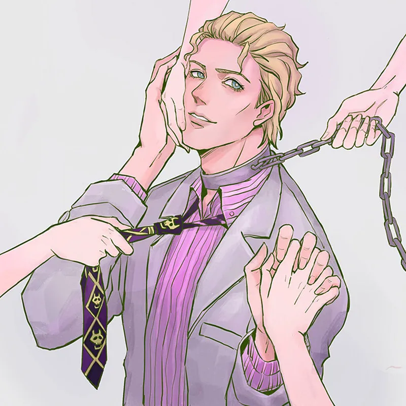 Комплект из 2 предметов для взрослых и детей аниме JoJo невероятное приключение убийца королева Кира Yoshikage Череп шейный галстук Костюмы для косплея