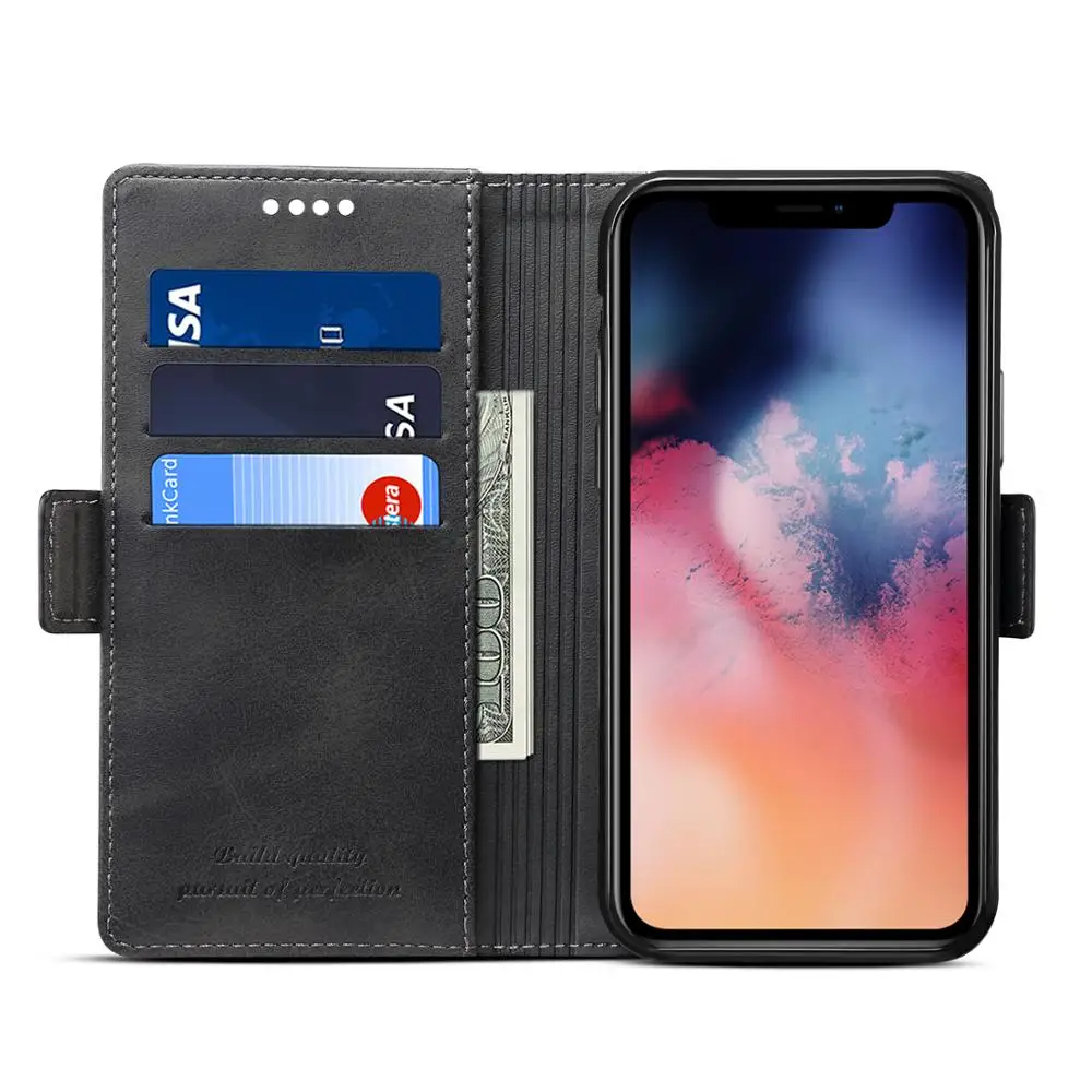 100 шт./лот, кожаный чехол-кошелек в полоску для iphone 6 7 8 X XS XR XS Max 6 7 8 plus 11 Pro Max