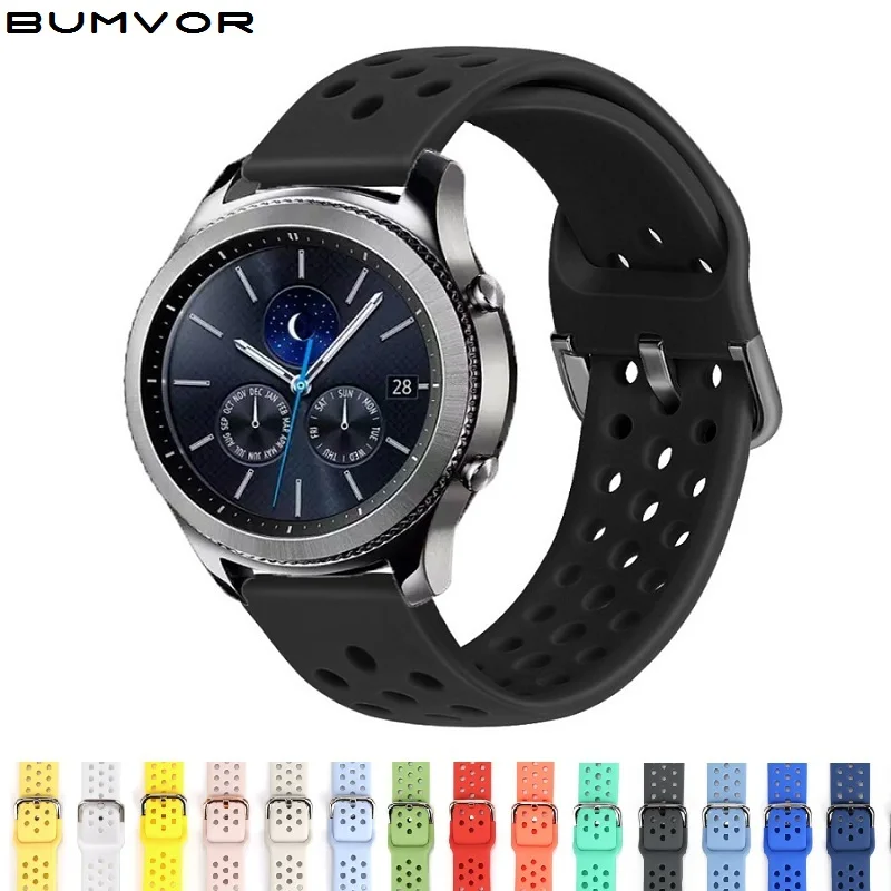 Ремешок силиконовый для samsung Gear sport s3 s2 classic galaxy watch active сменный Браслет наручных
