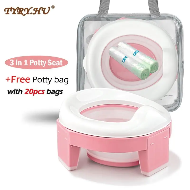 Tyry.hu Baby Pot Portable Silicone Baby Training Seat 3in1 Multifunction Travel Toilet Seat