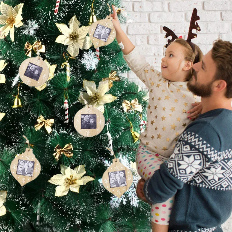 Рождественские деревянные кулон-фоторамка DIY рождественские украшения Ree для