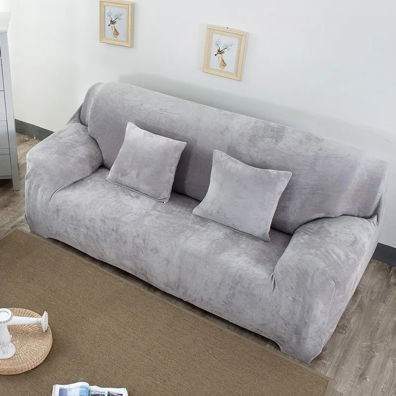 Утепленные плюшевые эластичные диванных чехлов для Гостиная универсальный все включено чехол для секционного дивана диван Ipad Mini 1/2/3/4 местный