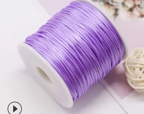 50Meters X 1MM Chinese Knot Rattail Satin Cord for Braided Macrame String Jewelry Findings Beading Rope 34 Colours 