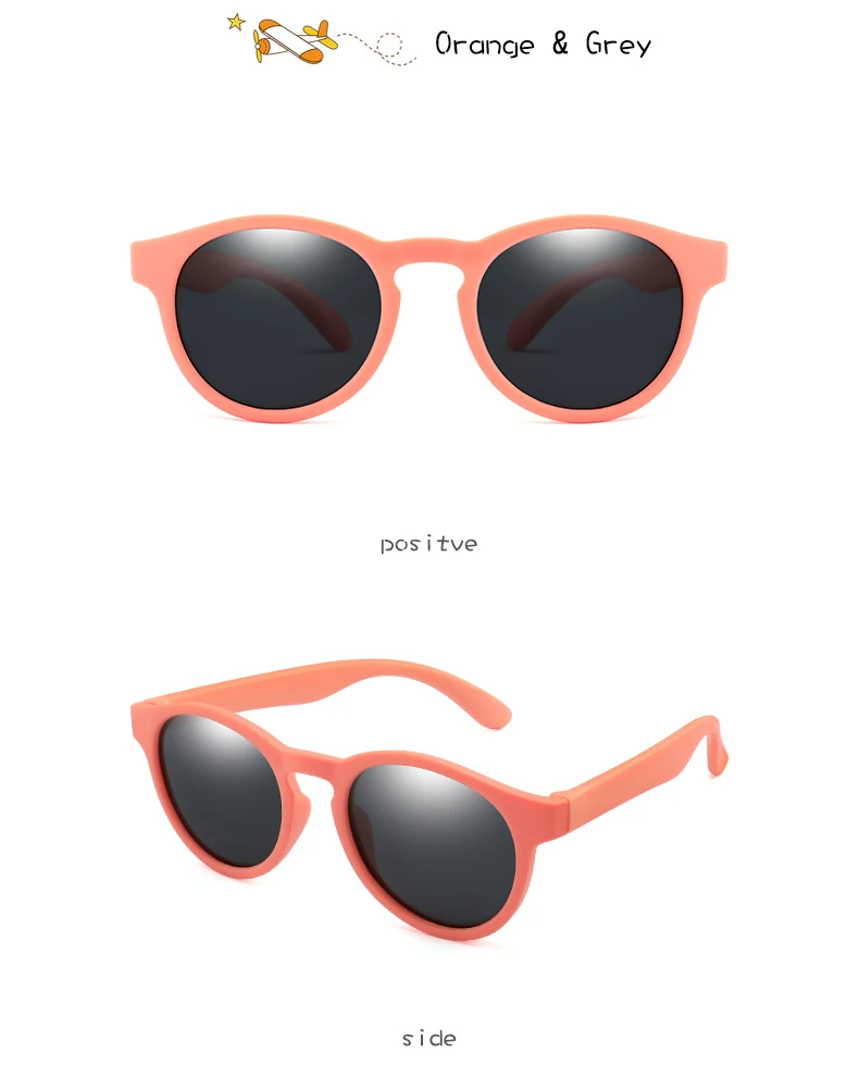 Longkeader, гибкие детские солнцезащитные очки, поляризационные Круглые Солнцезащитные очки для девочек, UV400, детские солнцезащитные очки, силиконовые очки R07