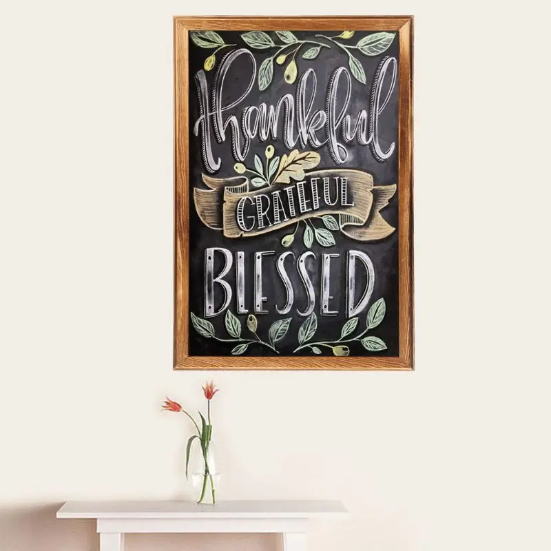 Rectangle Hanging Wooden Message Blackboard Chalkboard Wordpad Sign Kids Board