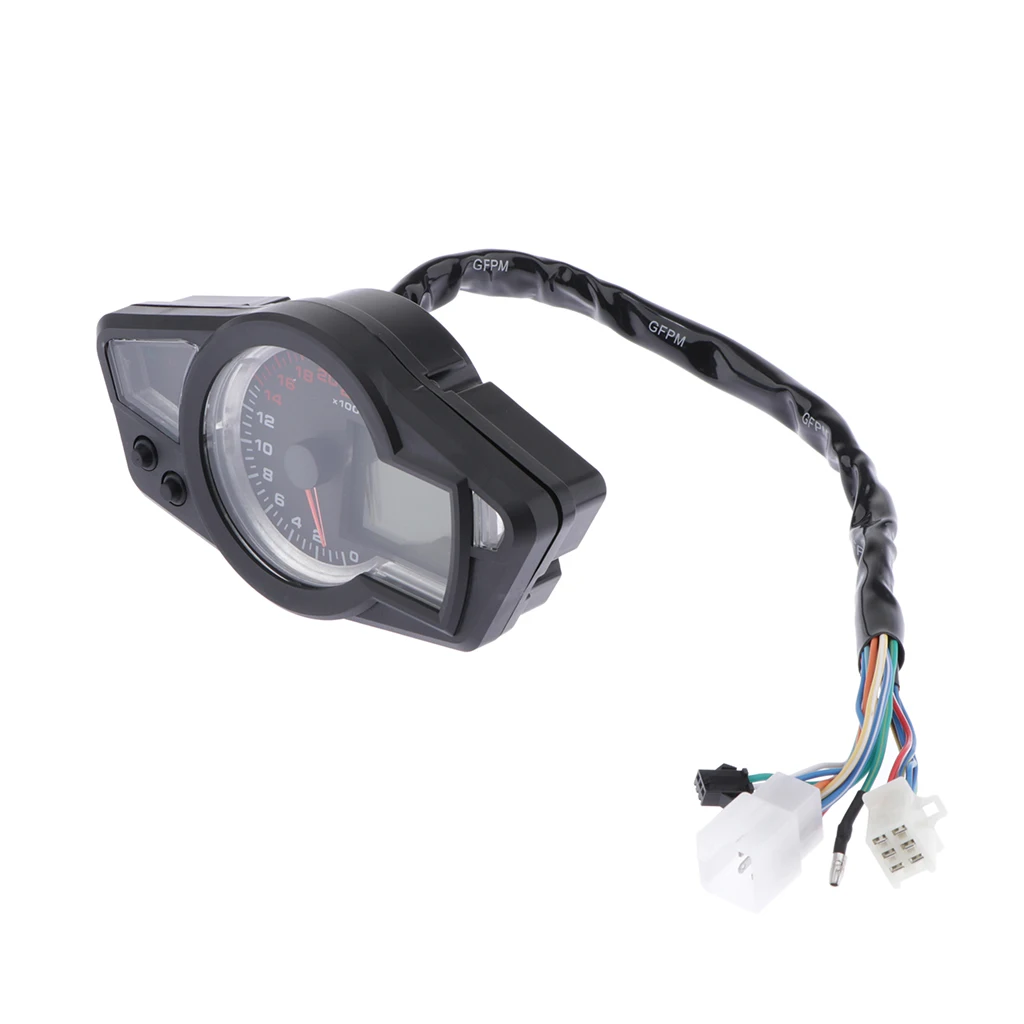 Universal Motorcycle 1000r/Min LCD Odometer Speedometer Tachometer Gauge Multi-function Universal Fits for Yamaha Honda
