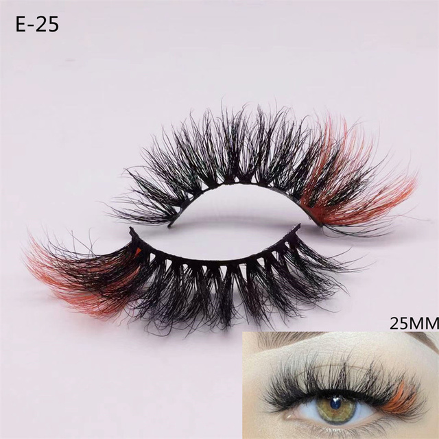 3D Mink Eyelashes Colorful 100% Mink Lashes Mix Color Pink Blue Red White False Eyelashes Fluffy Soft Cilias Vendor