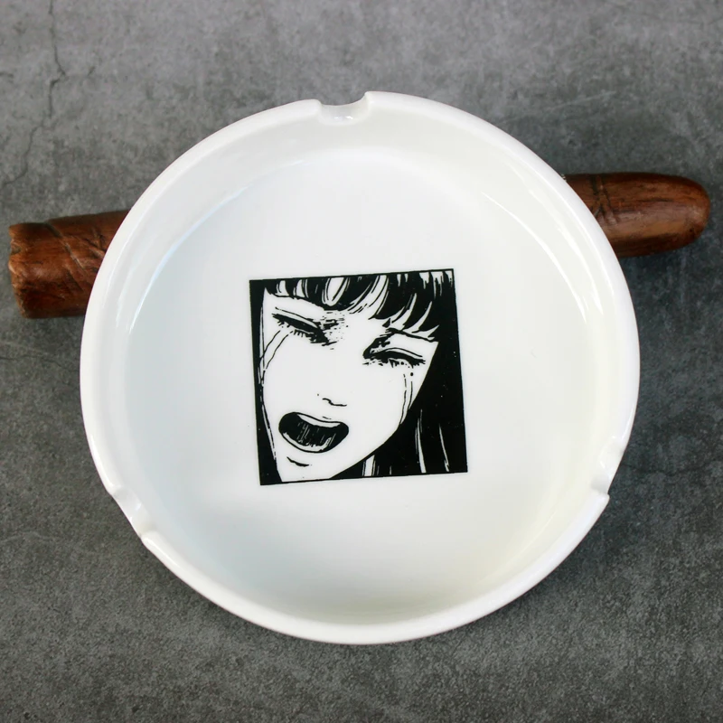 Ceramic Ashtray Home Office Fashion Round Portable Cigarette Ash Tray Holder for Boyfriend Girlfriend portable ashtray cigarettes ashtray silicone ashtray stainless steel ashtray metal ashtray air purifier ashtray wood ashtray ceramic ashtray
