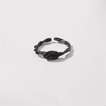 

Top Quality Silver 925 Sterling Rings For Women Jewelry Trendy Geometric Black Finger Ring Accessories Female Princess Christmas