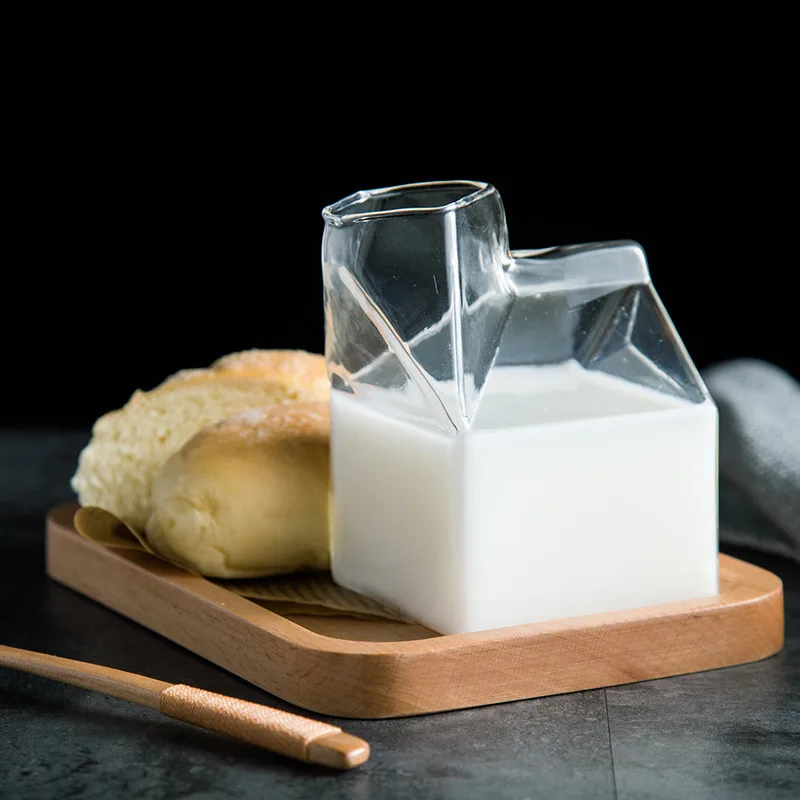 Прозрачная стеклянная чашка, молочная коробка, кофейные чашки, креативные термостойкие бутылки для сока, прозрачное стекло, подарки, посуда для напитков, кухонная посуда