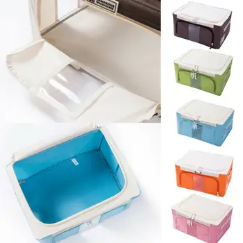 

Foldable Waterproof Oxford Cloth Clothes With Zipper Storage Box 22L Capacity Drawer Toys Clothes Quilt Zipper Bags Organise Box