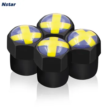 

Nstar 4pcs/lot Sweden National Flag Metal Car Wheel Valve Cap Auto Part Accessories Tire Valve Car Styling 013