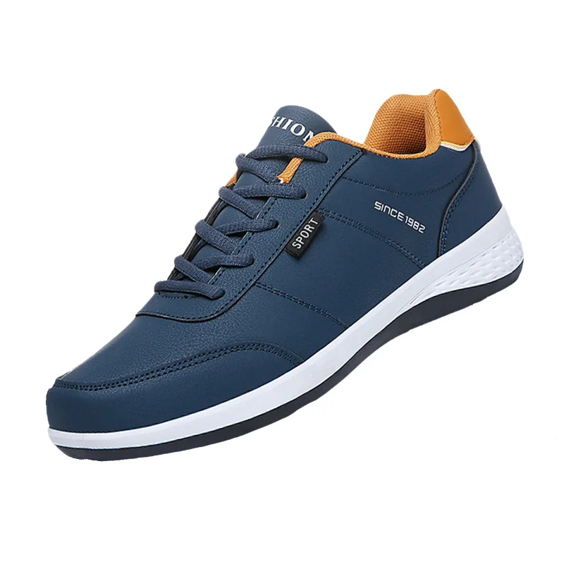 Sneakers Men Sports Casual Shoes 2020 New Fashion Comfortable PU Leather Shoes For Men Running White Shoes Male Big Size 45