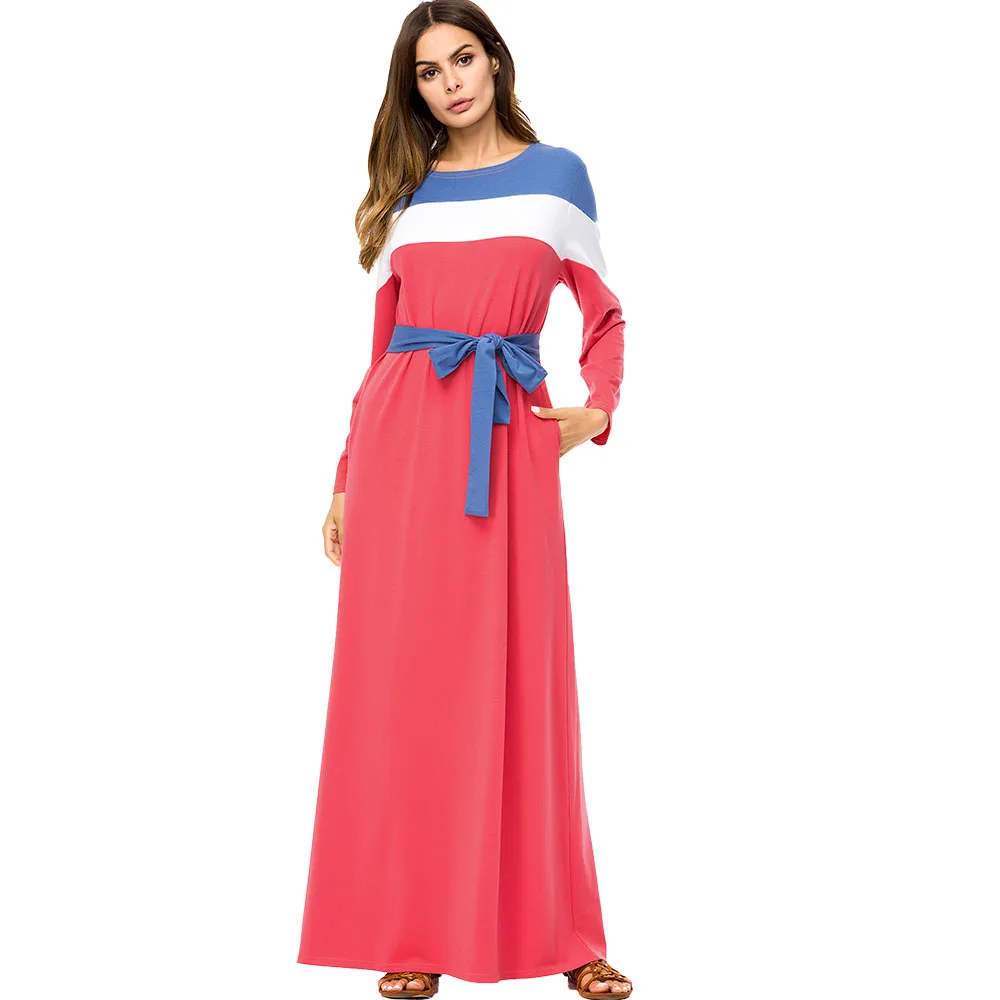 BNSQ Дубай абайя для женщин хиджаб арабское вечернее платье кафтан марокейн кафтан Djelaba Femme мусульманское платье мусульманская одежда - Цвет: 7249 red