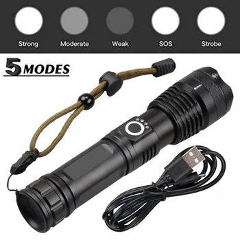 

500000 Lumens XHP50 5 Mode LED USB Rechargeable 18650 Flashlight Torch Super Bright Cycling Bicycle Light hand light outdoor