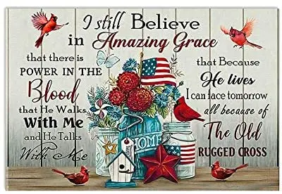 

SIGNCHAT I Still Believe in Amazing Grace Prints Wall Art Painting Glossy Poster Decor Retro Art Wall Decor Metal Sign Poster
