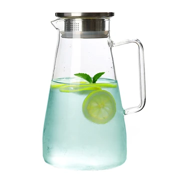 

Glass Carafe Stove Top Safe Heat Resistent Large Pitcher Kettle Hot and Iced Tea Water Juice Beverage HYD88