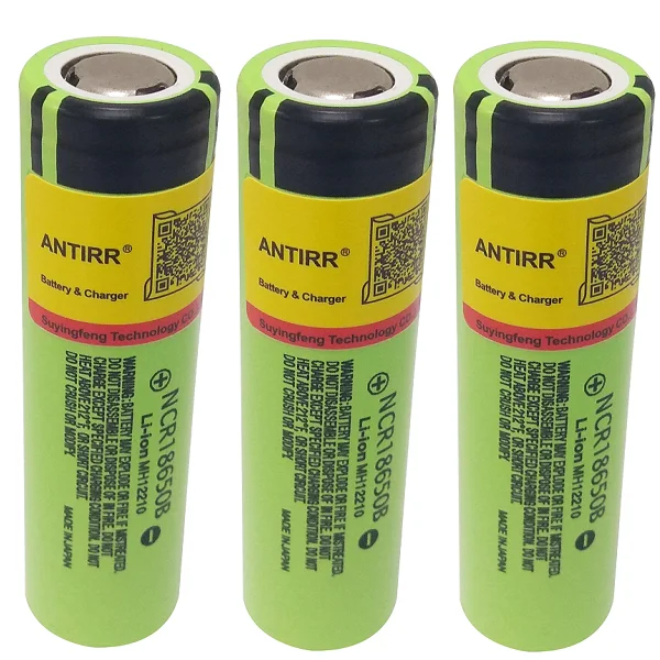 18650 3,7 v 3400 mah литиевая аккумуляторная батарея NCR18650B без заостренного(без PCB) для фонариков - Цвет: thress pcs