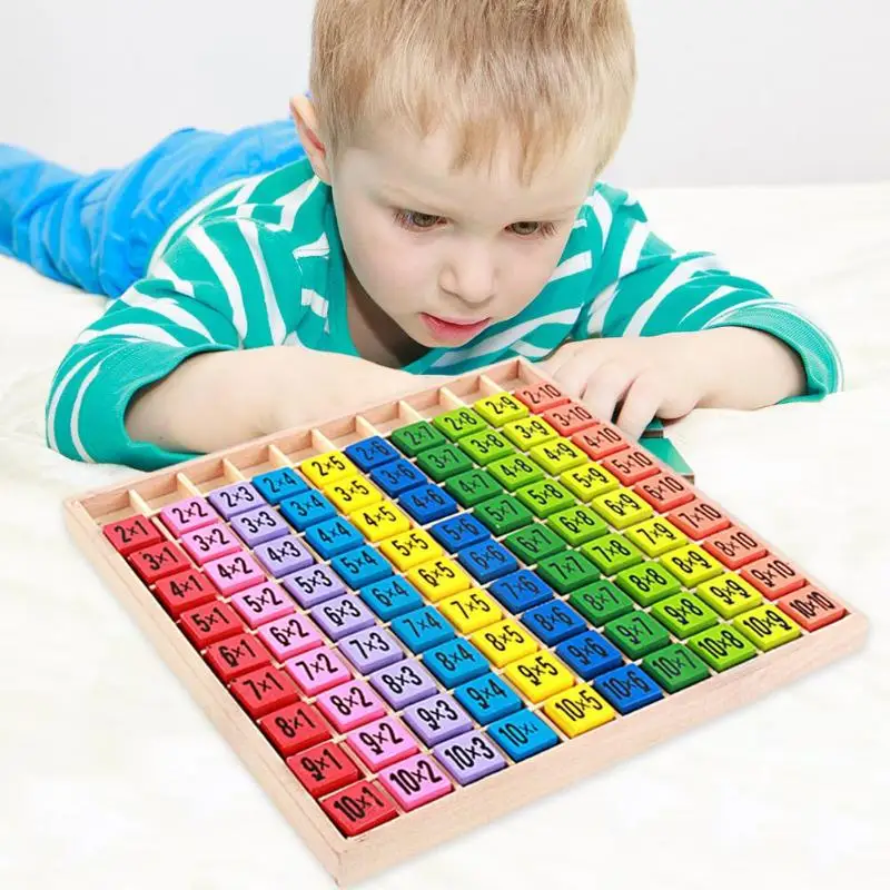 

99 Multiplication Table Math Arithmetic Teaching Aids Wooden Children Toys Puzzle Board Game Children DIY Educational Toys