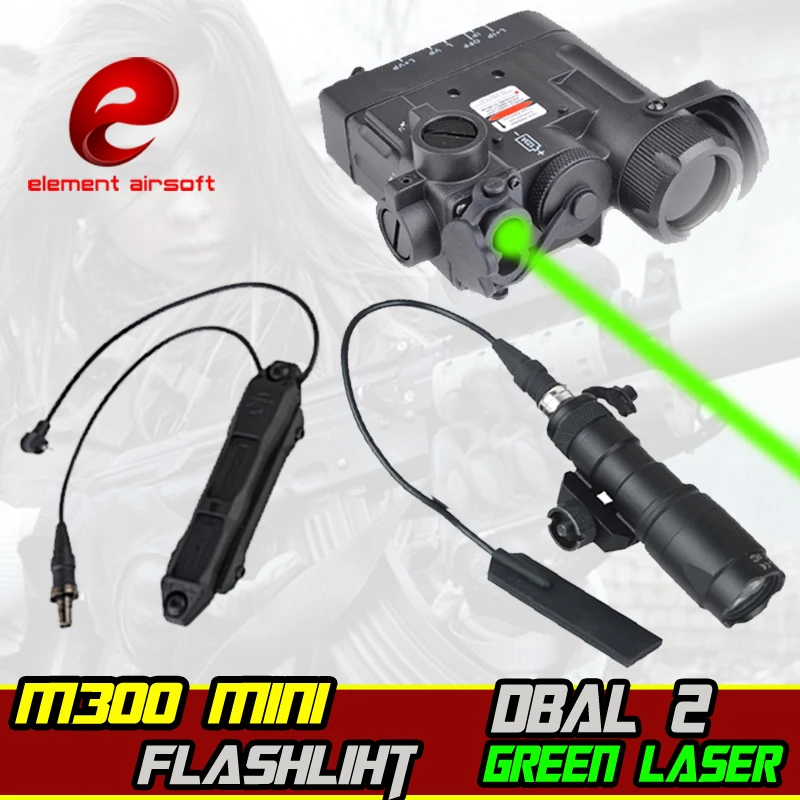 

Element Airsoft surefir M300 MINI Hunting Wapen light IR GREEN Laser dbal 2 Double Control Switch Gun Tactical Weapon Flashlight