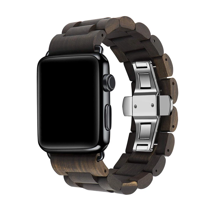 Деревянный браслет для Apple Watch 38 мм 40 42 44 Натуральная ручная деревянная замена