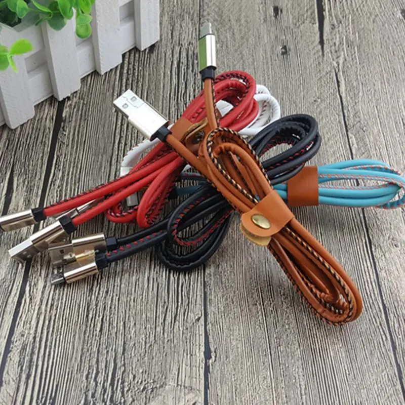 1 м Micro USB кабель Премиум кожаный плетеный кабель для samsung Xiaomi Huawei Android Провода Быстрая зарядка данных кабель для мобильного телефона