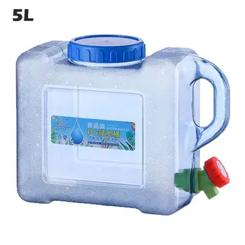 

5L 8L Car Portable Handheld Water Container PC Outdoor Self-Driving Tour With Faucet Camping Square Barrel Plastic Storage Bucke