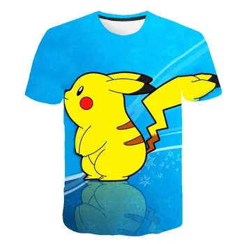 

Children's T-Shirt Children for Boys Boy Girls Kids Kid's Shirts Baby Pokemon Detective Pikachu Cartoon Tee Tops Clothing Short