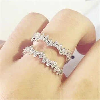 

S925 Sterling Silver Female Ring Luxury Classic Boutique Jewelry Zircon Lip Opening Jewelry