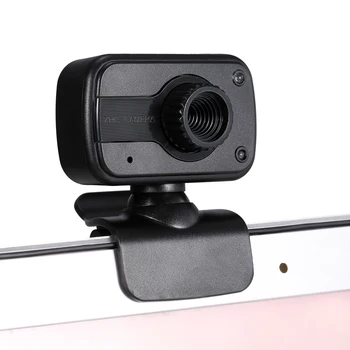 

Professional HD Webcam Manual Focus USB Desktop Laptop Camera Drive-free Web Camera Built-in Microphone with LED Fill Light Lamp