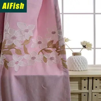 

Chinese Style Cotton Thread Embroidered Curtain Window Screen Blackout Living Room Bedroom Balcony SuitableWP016T3