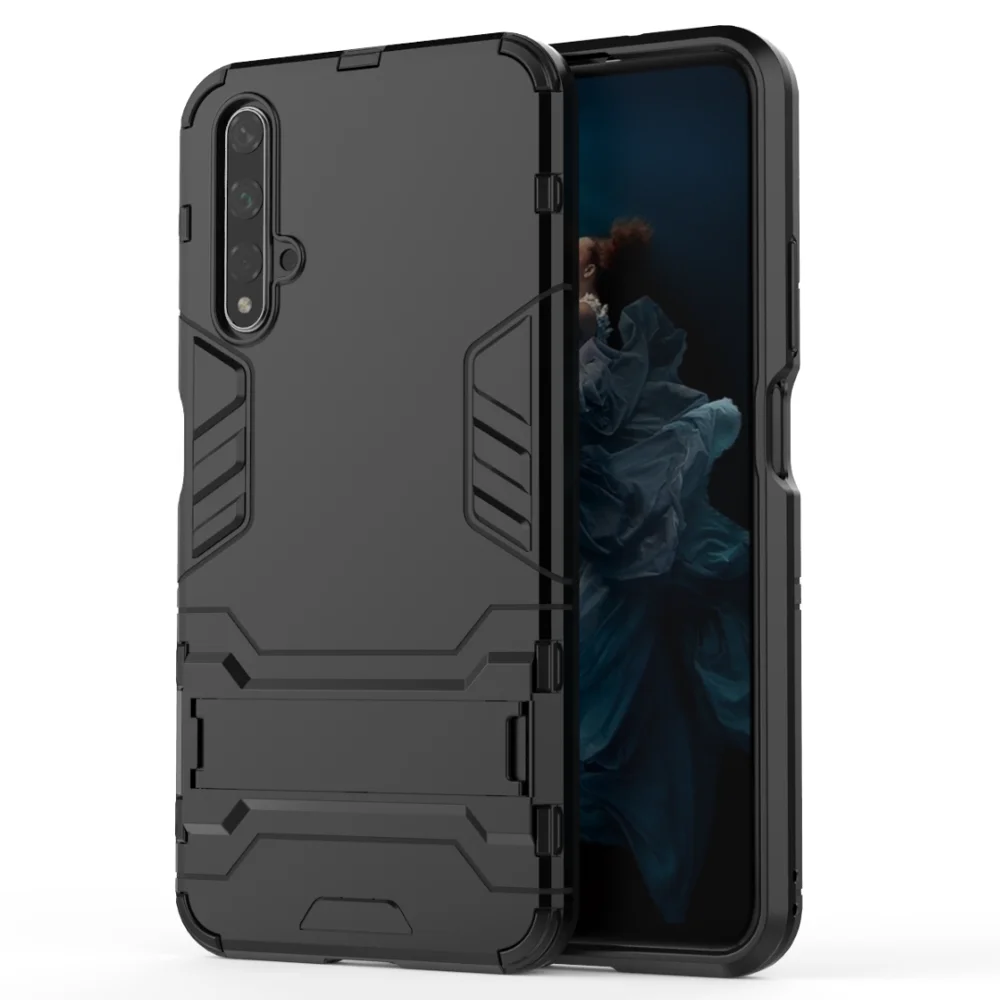 Black Роскошный противоударный чехол для телефона для huawei Honor 8A 8X 8C 8S 9X Pro Lite 10i Lite 20I V10 V20 Y5 Y6 Y7 Y9 Поддержка задняя крышка чехол s - Цвет: Black