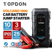 TOPDON V1500 12V urządzenie do awaryjnego uruchamiania na zewnątrz oświetlenie awaryjne Power Bank baterii 18000mAh wzmacniacz akumulatora samochodowego ładowarka