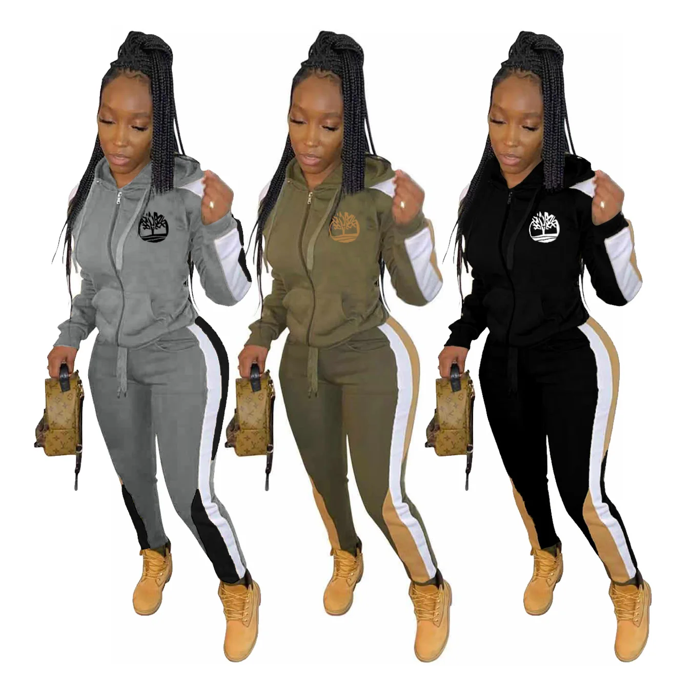 Зимний женский комплект спортивный костюм длинный рукав толстовка с капюшоном