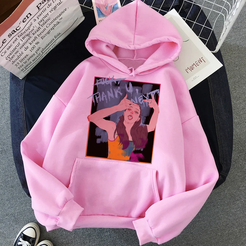 H2146 Ariana Grande Thank You Next Harajuku графическая Толстовка для женщин 90s Ullzang 7 колец забавная толстовка не звать меня Толстовка Ангел женский - Цвет: H2146
