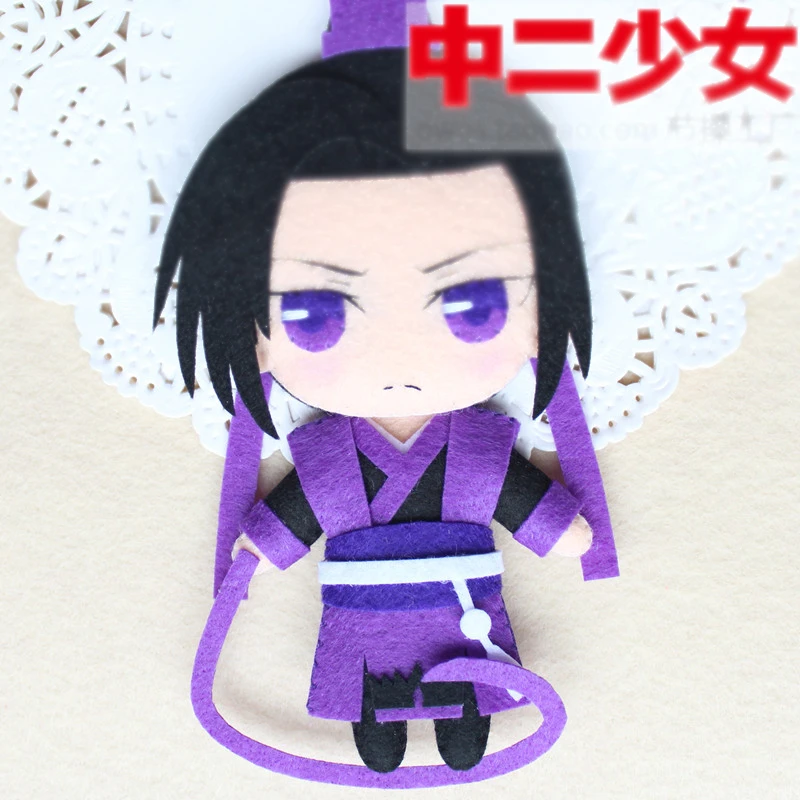 b 1 шт. ручная работа Jiang Cheng Wei Wuxian Lan Wangji Grandmaster of Demonic культивирование плюшевая подвесная кукла DIY брелок сумка подарки горячая распродажа - Цвет: b