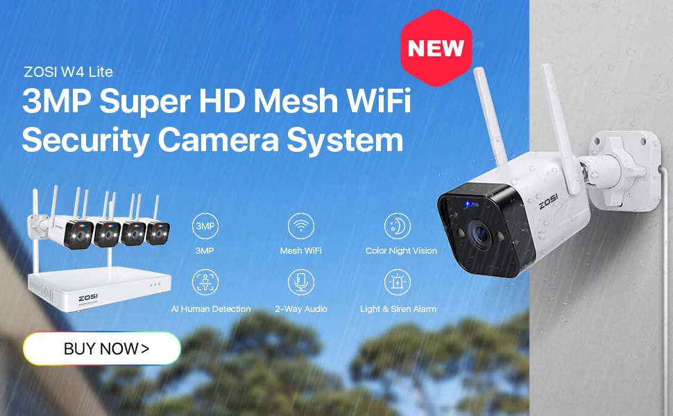 ZOSI 8CH Wireless CCTV System 8CH H.265 3MP NVR with 1080p 2MP Outdoor Camera IP Security System WiFi Video Surveillance Kit