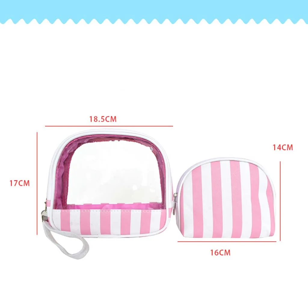 2 шт. женские мраморные Полосатые Кожаные сумки косметички макияж мягкие