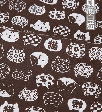 150 см * 50 см/шт. Hefeng печать головы кота ручной работы хлопчатобумажная и льняная