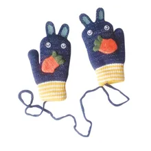 Для женщин модная одежда для девочек; бархатные зимние теплые перчатки для верховой езды, с защитой от ветра для студентов с завязками на шее утолщенные перчатки варежки