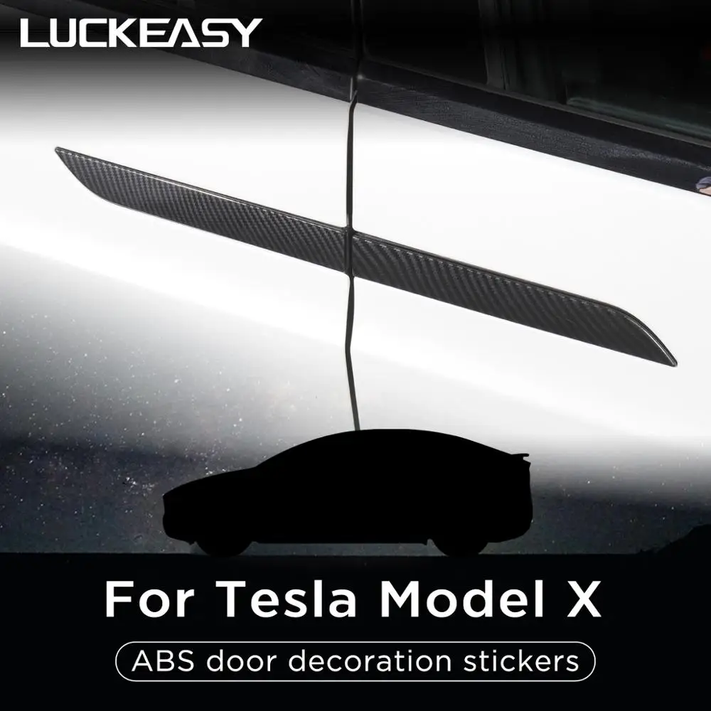 LUCKEASY дверная ручка Накладка для tesla модель X- АБС автомобиль декоративные наклейки на дверь 4 шт./компл