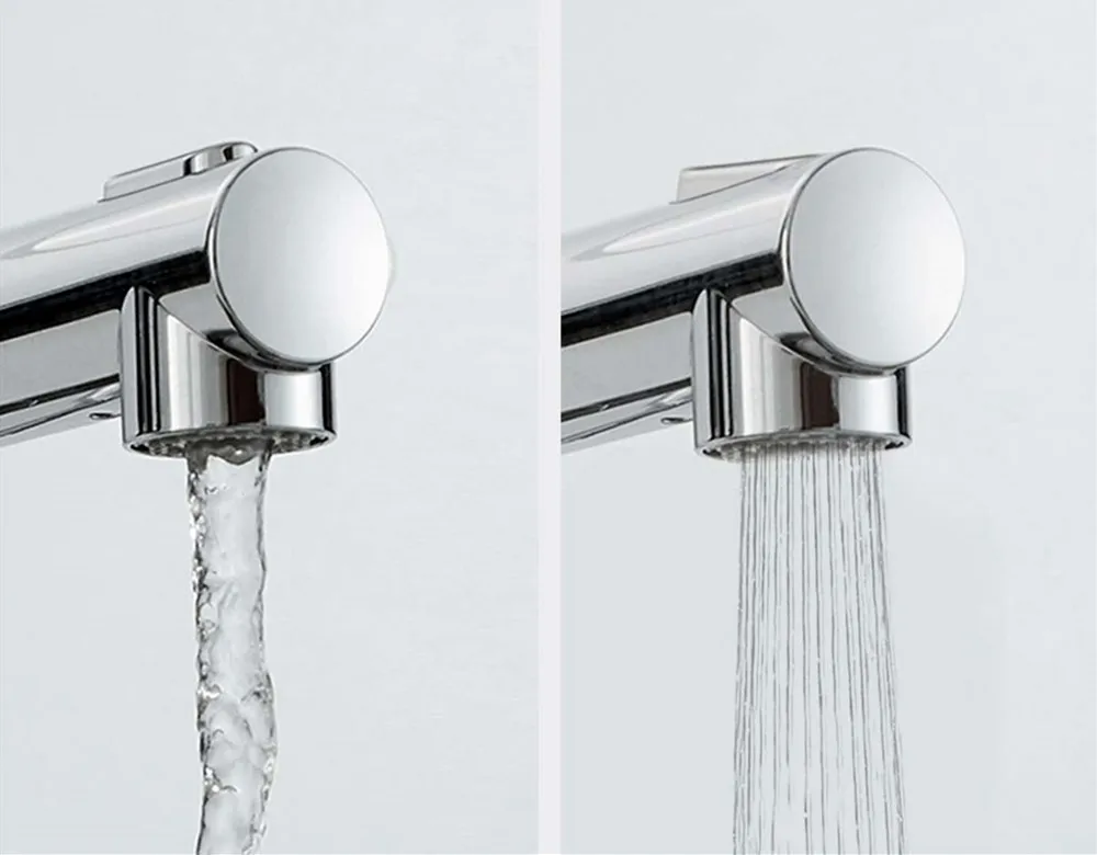 Diiib Kitchen Sink Faucet With Pull Out Rinser Sprayer 2 Water Mode Hot and Cold Mixer Tap from