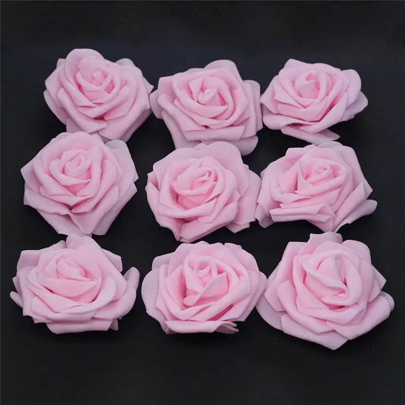 light pink 10 шт.-100 шт. светильник из пенополистирола розового цвета с розами, искусственные розы для дома, декоративные цветочные венки для свадебной вечеринки, украшения своими руками - Цвет: light pink