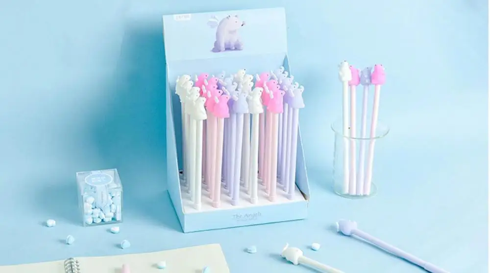 many design cat dog bear monkey christmas Doughnut ice cream penguin frog panda gel pen cartoon black neutral pen 0.5mm 36pc/lot