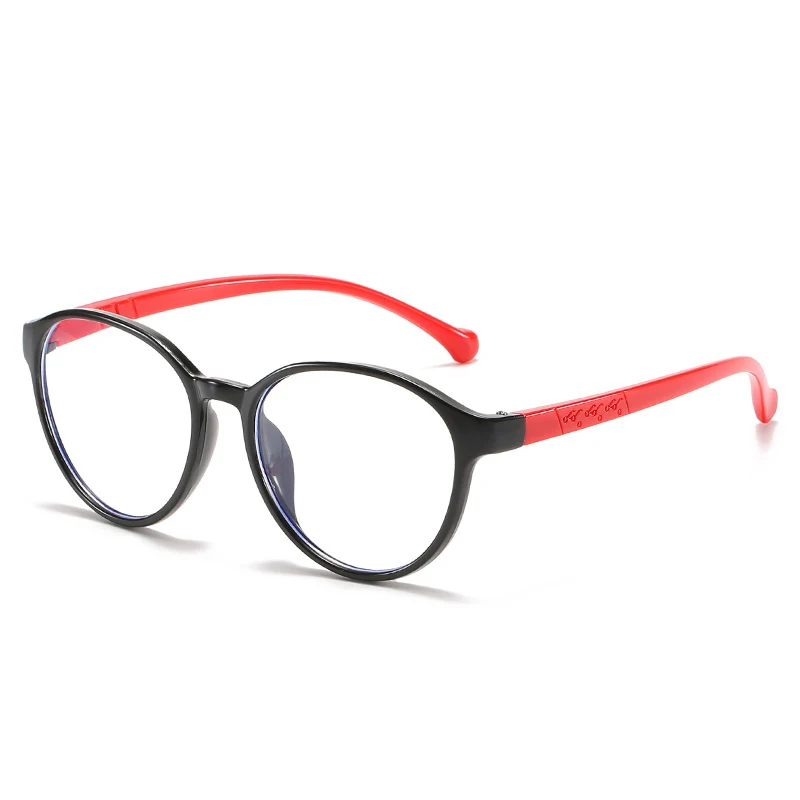 

New Anti blue light children's plain glasses fashion small round frame light comfortable lens students glasses online classes