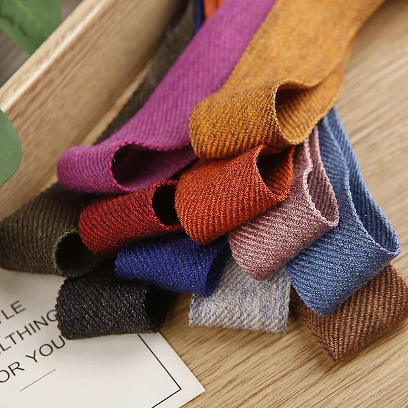 Cotton Ribbon 5 yards Solid Color For DIY Craft Hairwear Bow Curtain Bag Clothing Hat Trims