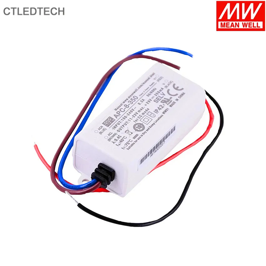 Mean Well 8W 250mA 350mA 500mA 700mA AC-DC с драйвером постоянного тока для светодиода класс 2 UL Series