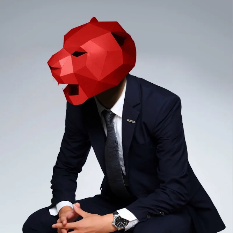 Máscara de papel 3d de Jaguar, disfraz de leopardo, Cosplay, papel para manualidades máscara modelo navidad, Halloween, regalo de fiesta de graduación