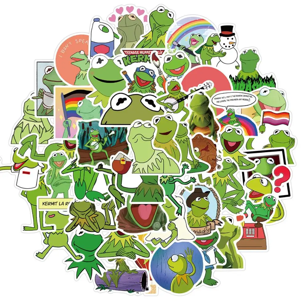 50 PSC Kermit Forg Cartoon Sticker for Car Shape Bicycle Motorcycle Phone Laptop Travel Bag Cool And Interesting Spoof | Игрушки и хобби